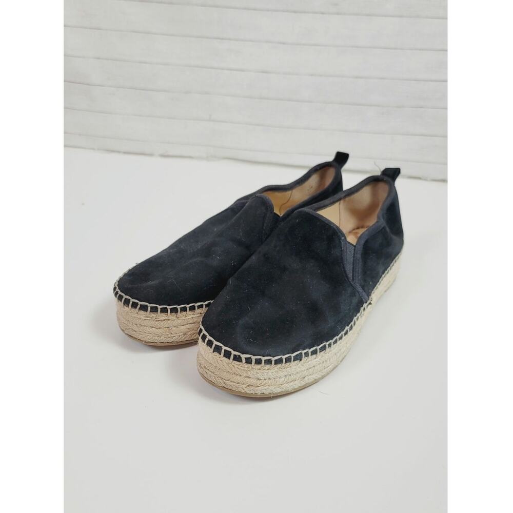 Sam Edelman Carrion Black Suede Espadrille Platform Slip On Shoes, sz 9.5